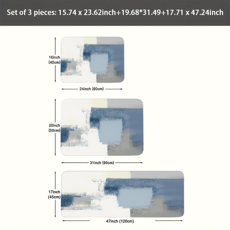 Ensemble de tapis de cuisine 3 pièces