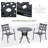 Nicole 33-Inch Roud Patio Dining Table for Lawn, Garden, Outside, Black
