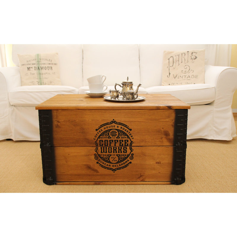 Cael Solid Wood Coffee Table, Light Brown