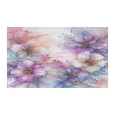 Tapis tressé à encre violette