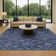 Ullin Floral Navy Sapphire Blue Performance Area Rug
