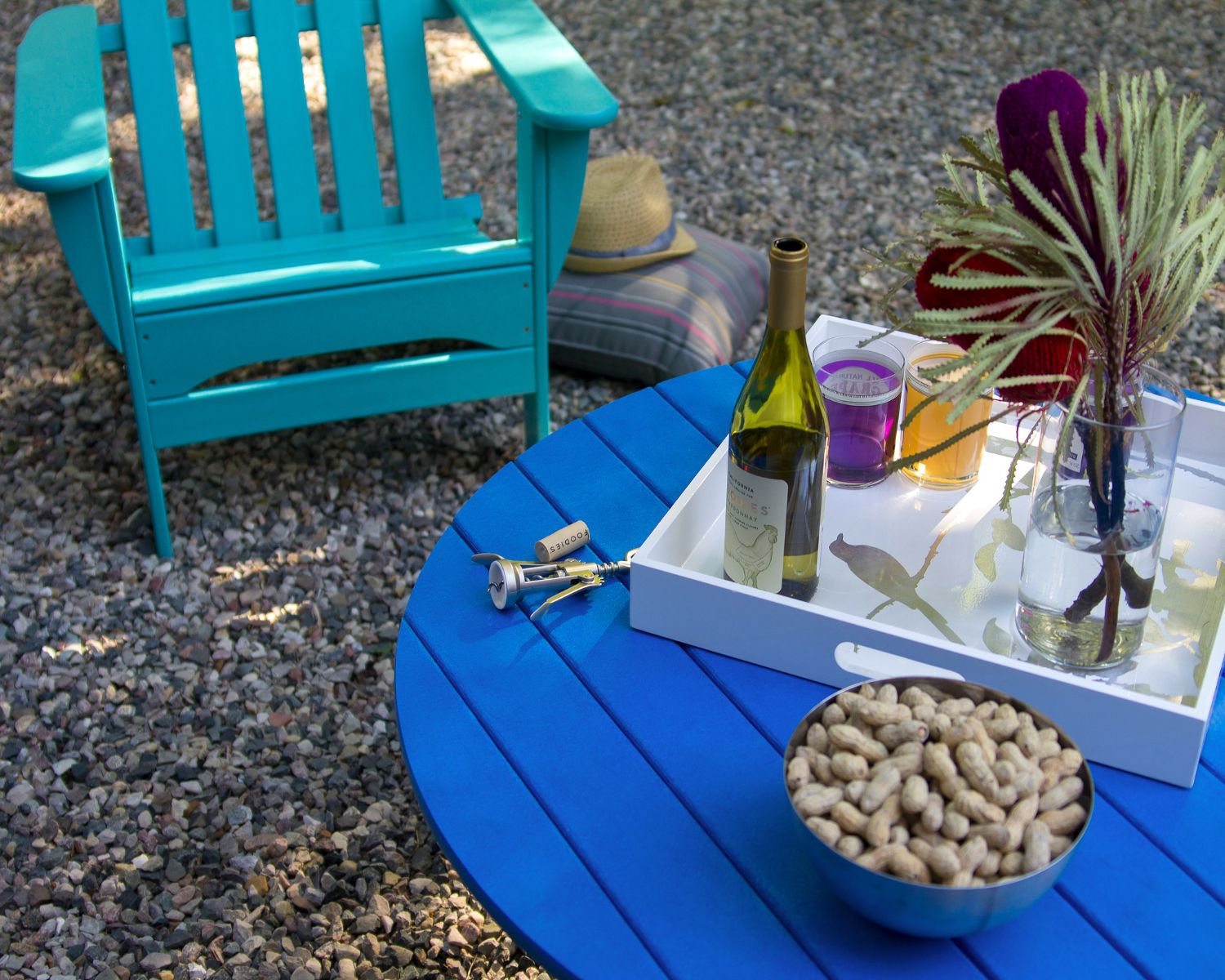 POLYWOOD® Classic Adirondack 4-Person Patio Seating Group, Blue