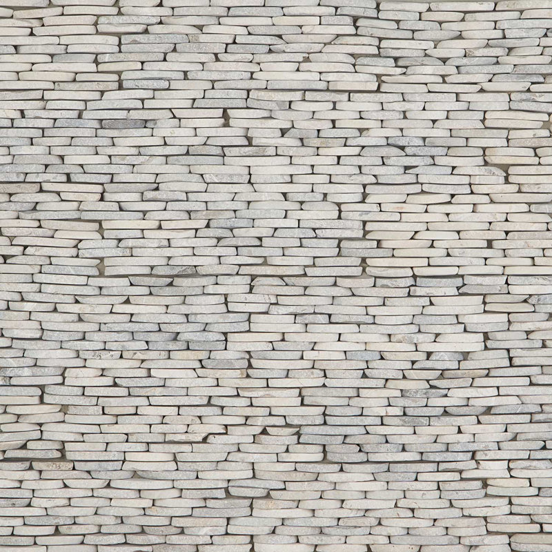 Nature Stacked Pram Gray Pebble Mosaic Tile, Pram Gray