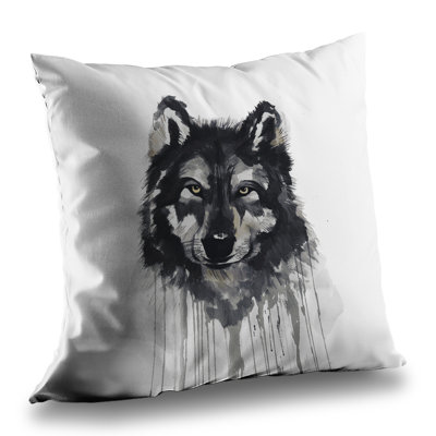 Mysterious Wolve Poly Twill Throw Pillow - Wildlife Home Decor