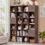 Organisateur de rangement modulaire 24 cubes avec tiroirs en tissu, bibliothèque en bois rustique noyer et cloison, individuel-481928810-481928822-481928823