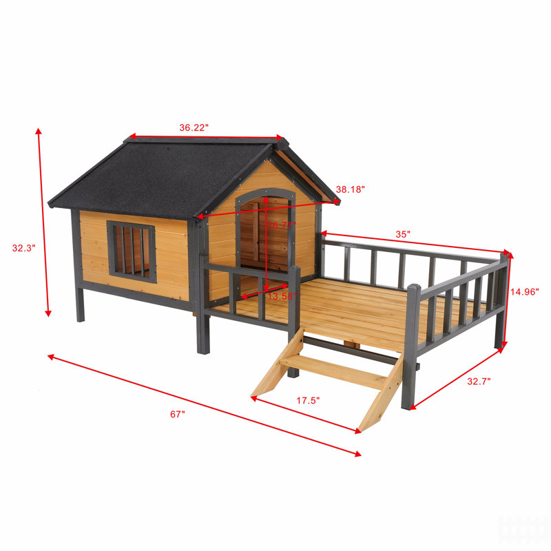 Niche pour chien unique en bois