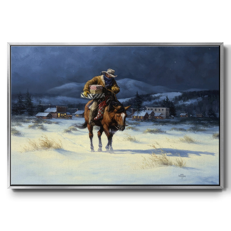 Ramener Noël à la maison, Papier avec cadre argenté, H 27 po x l 41 po x P 1,5 po