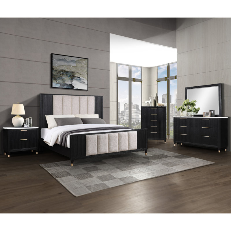 Armoire moderne à finition noire avec beaucoup d'espace de rangement et 1 pièce, Noir