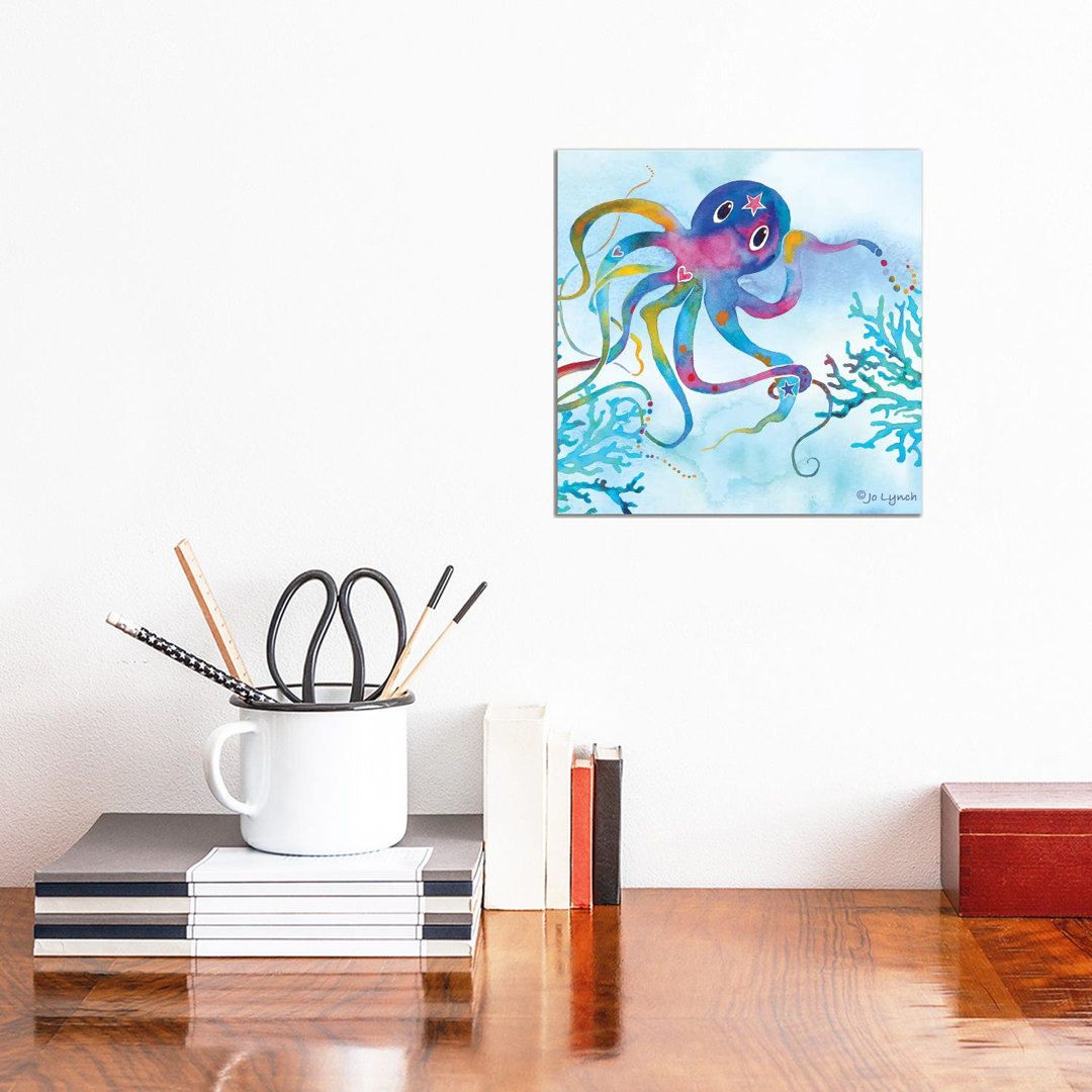 Octopus Ocean Coral by Jo Lynch - Wrapped Canvas Gallery-Wrapped Canvas Giclée