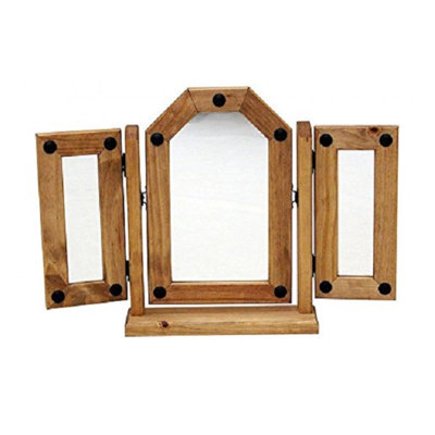 Bridewell Solid Wood Flat Freestanding Vanity Mirror