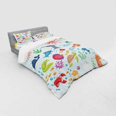 Ehrensburg Diving Dolphins Bunkie Deluxe All-in-One Zipper Bedding Set East Urban Home Size: Full / Double