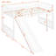 Lit mezzanine simple avec glissoire et échelle-124917944