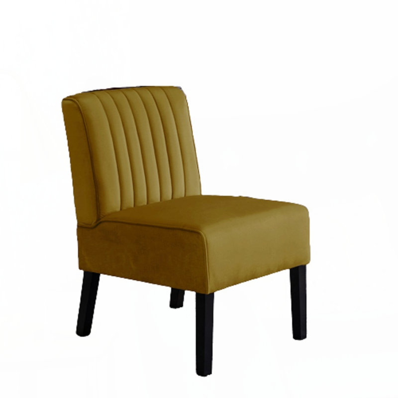 Ensemble de 2 chaises d'appoint Reese Mid Century Modern, Jaune