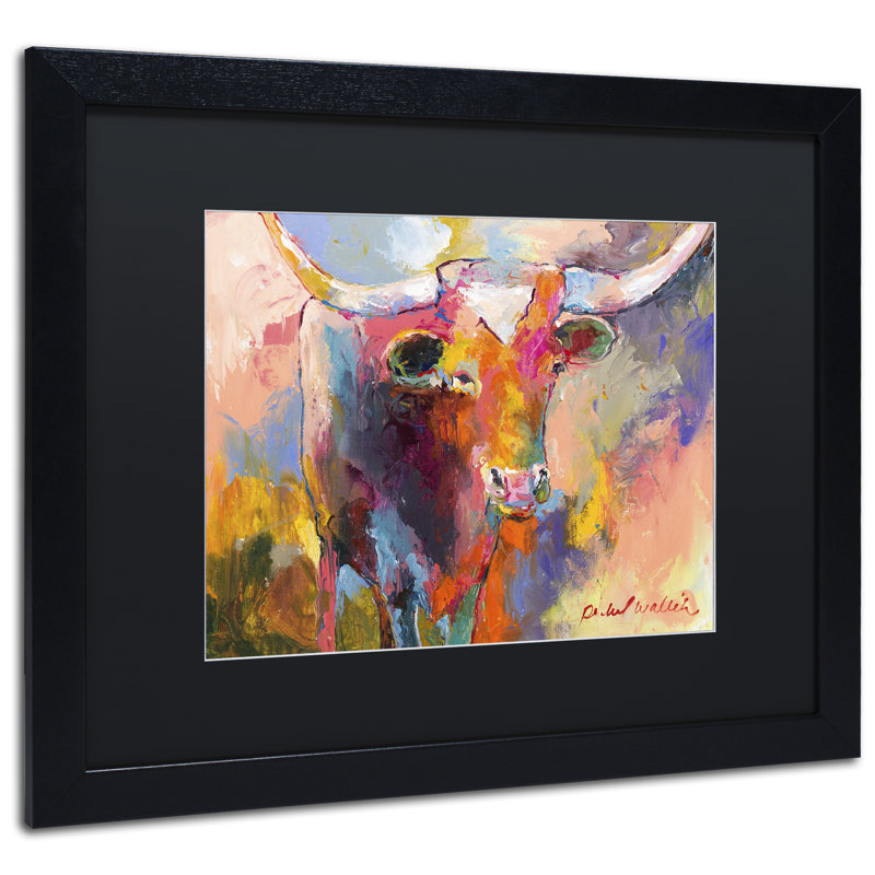 « boeuf », impression sur toile, H 16 po x l 20 po x P 0,5 po, Cadre noir, Noir