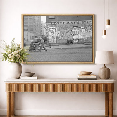 Vintage Street Scene New York City Artwork, Living Room Pictures, Framed Canvas Giclee Print Wall Art.