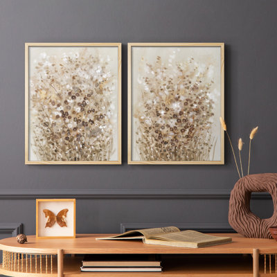 Impression florale I-Premium - prête à être accrochée - aucun clou requis - aucun clou requis