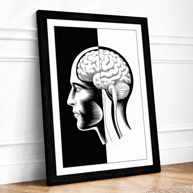 Anatomical Study Minimalist - Framed Print, A2 - 59.4 x 42.0 cm, Black