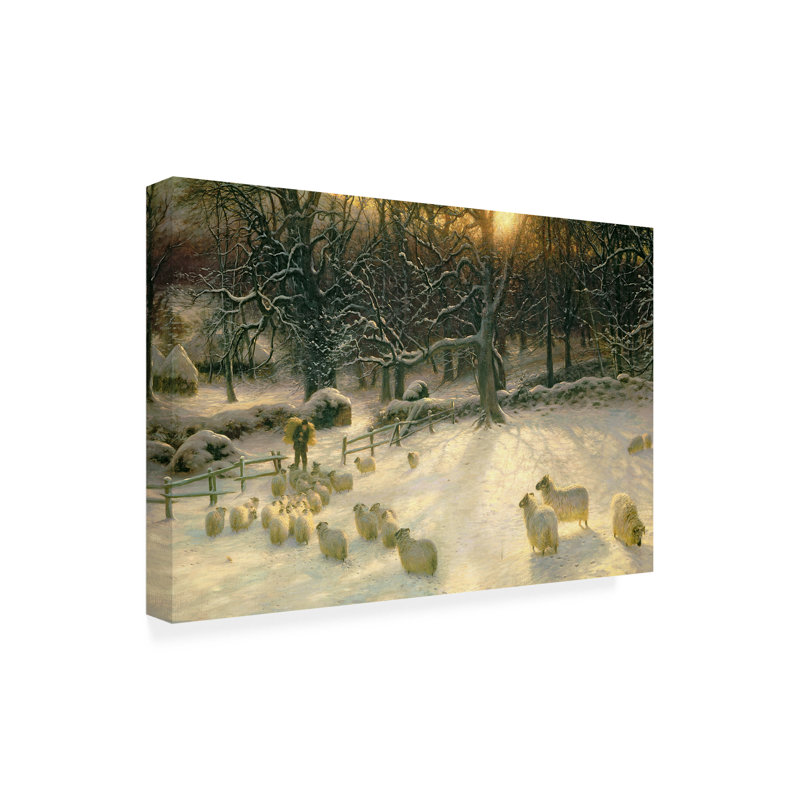 Art mural sur toile tendue - Joseph Farquharson «The Shortening Winter's Day» pour décoration de salon, de chambre à coucher ou de bureau - 16 x 24