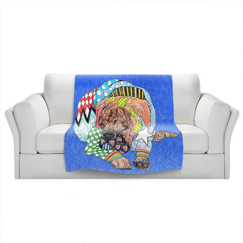  Couverture pour chien Schnauzer, 51 po x 60 po, Bleu, Boxer