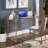 Elle Glass Top Metal Base Writing Desk
