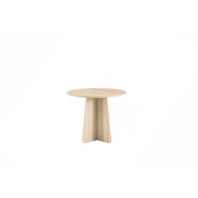 Ensemble de tables basses gigognes de style rétro. Disponible en finition bois ou. Tables d'appoint rondes avec pieds croisés. Idéal pour les salons et les salles à manger.