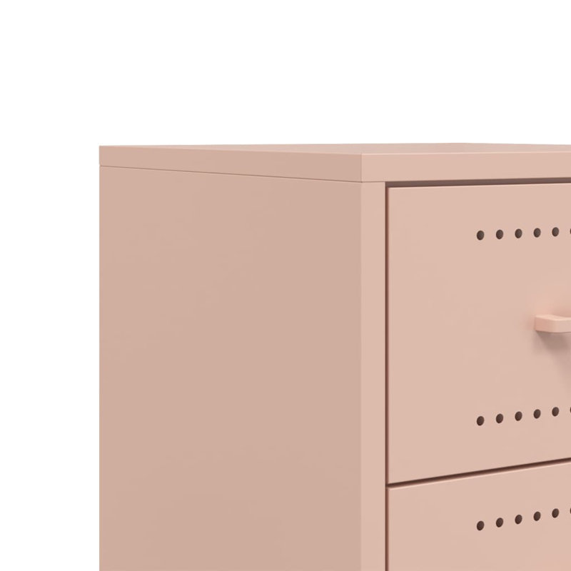 Angala 36cm W Steel Bedside Table, Pink