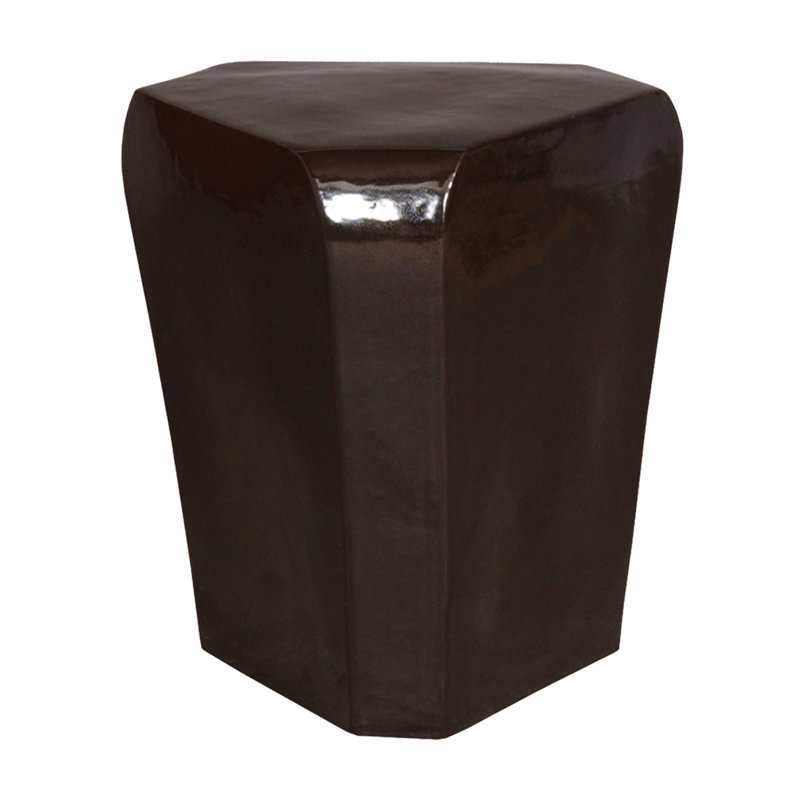 Alexzia Ceramic Accent Stool, Black