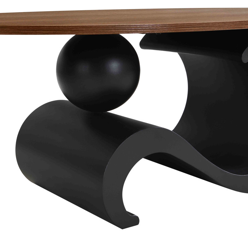 Table basse 2 pièces de style industriel, tables ovales et rondes, base en métal robuste, installation industrielle facile, ronde, pièce, luxe élégant, salon, blocs-notes stables
