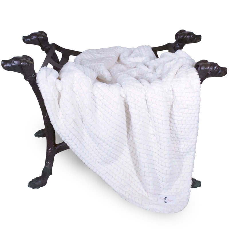 Couverture en polyester Paris Dog, 34 po x 29 po, Ivoire