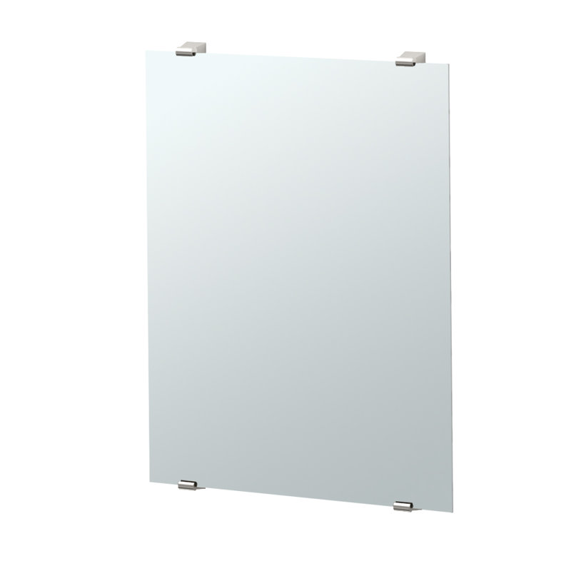 Bleu Wall Mounted Rectangle 30"H x 22"W Bathroom Vanity Mirror, Satin Nickel