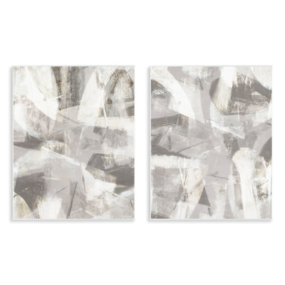 Ensemble de plaques murales grises et blanches 2 pièces, par Hannah Dawson