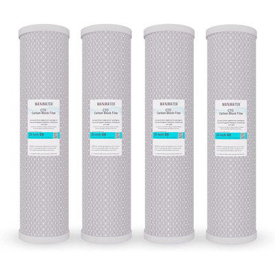 Cartouche filtrante de remplacement pour osmose inversée au carbone 20 pouces x 4,5 pouces Max Water Max
