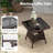 3 Pcs Rocking Bistro Set With Removable Cushions & Tempered Glass Top Coffee Table-1651914861