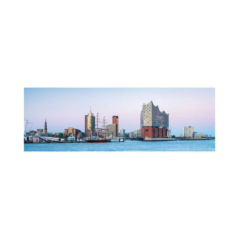 View Of The Elbphilharmonie Concert Hall In The Hafencity Quarter Of Hamburg, Germany by Jan Becke - Wrapped Canvas Panoramic Print