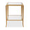 Tempered Glass Iron End Table with Storage