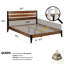 Base de lit plateforme en bois massif Acacia Premium Emery avec tête de lit incluse, aucun sommier requis, capacité de poids de 800 lb.-1265860179-1230953381