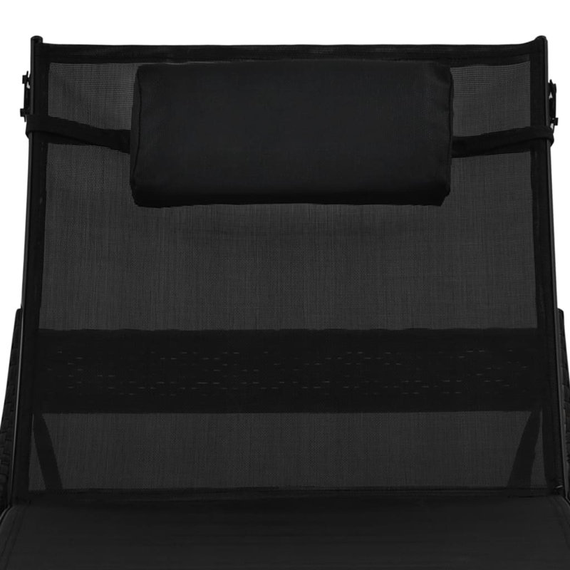 16" Long Double chaise, Black