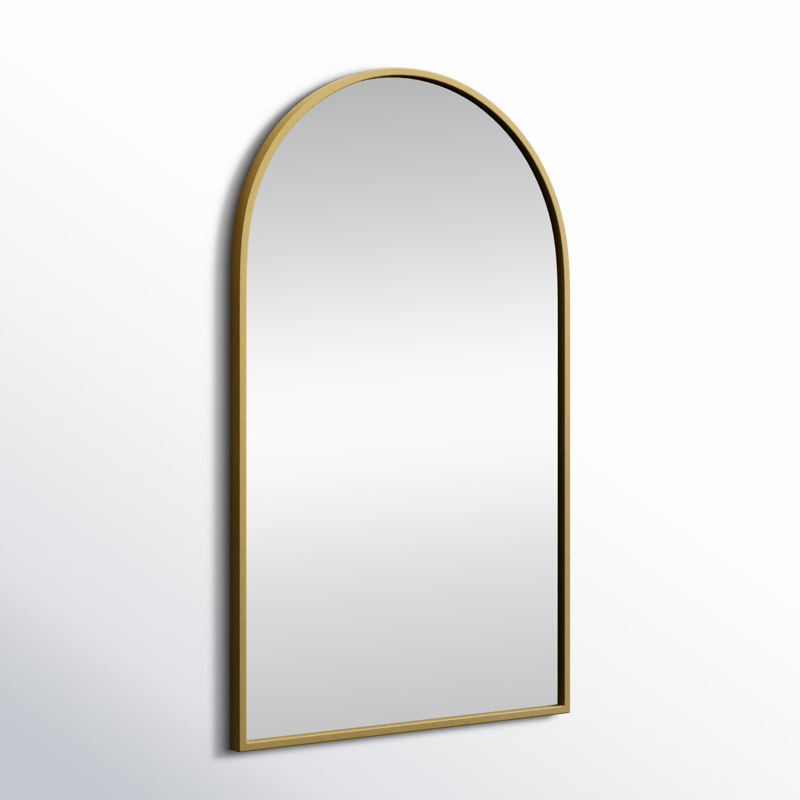 Sabine Metal Arch Wall Mirror, Brass, 36" x 22"