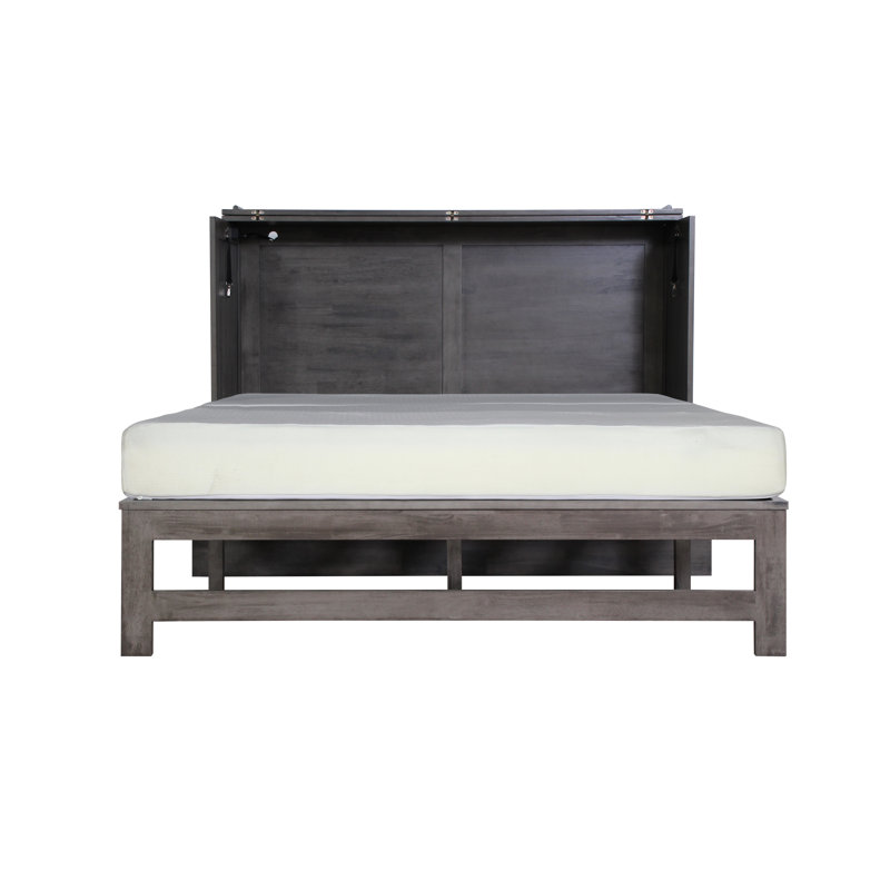 Jarita Solid Wood Murphy Storage Bed, Galaxy Gray