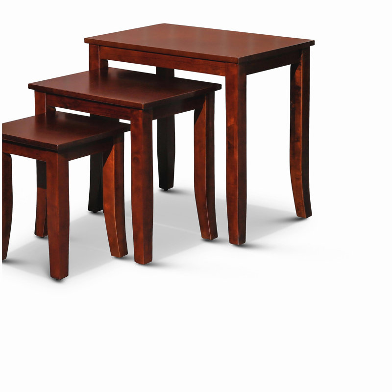Ensemble de 3 tables gigognes et chaises en cerisier