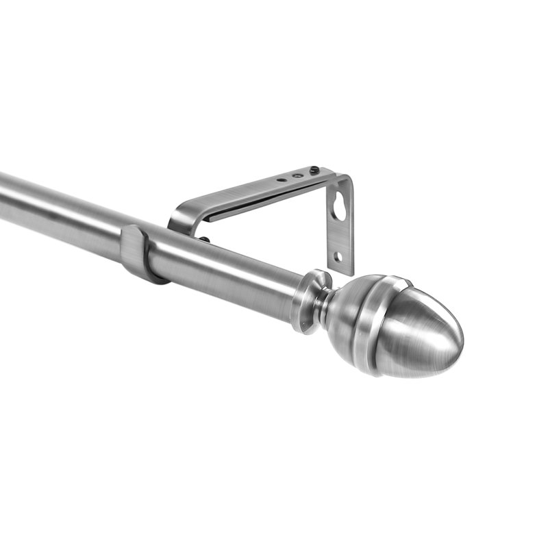 Tringle à rideaux simple réglable Tubbs, H 0,62 po x l 48 po x P 0,62 po, Acier brossé