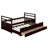 Twin Size Bed Guest Bed With Trundle And 3 Storage Drawers, Platform Bed With Headboard & Footboard-411443802