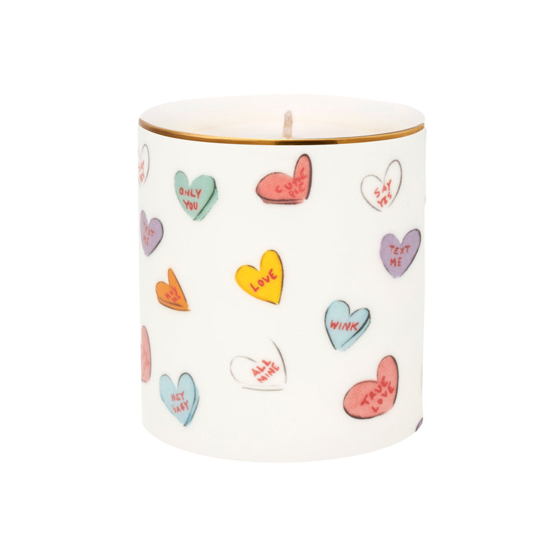 Bougie parfumée plante / floral avec support en céramique