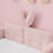 Twin Size Cute Rabbit Ear Boucle Platform Bed with Safety Rail & Side Pocket-194705179