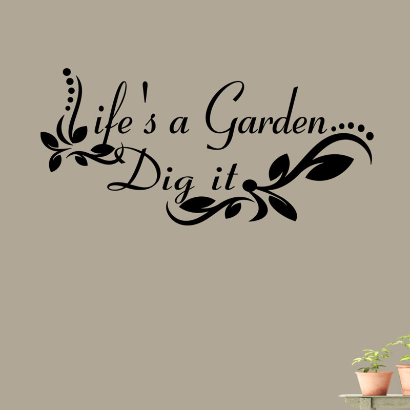 Adhésif mural « life a jardin », Noir
