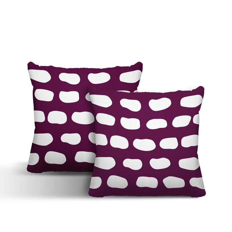 Oreiller carré intérieur / extérieur Aria Dash, L 19 po x H 19 po, Mauve