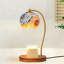 Lampe de table mosaïque en verre avec base en bois, lampe décorative H 11,8 po avec ampoule Gu10