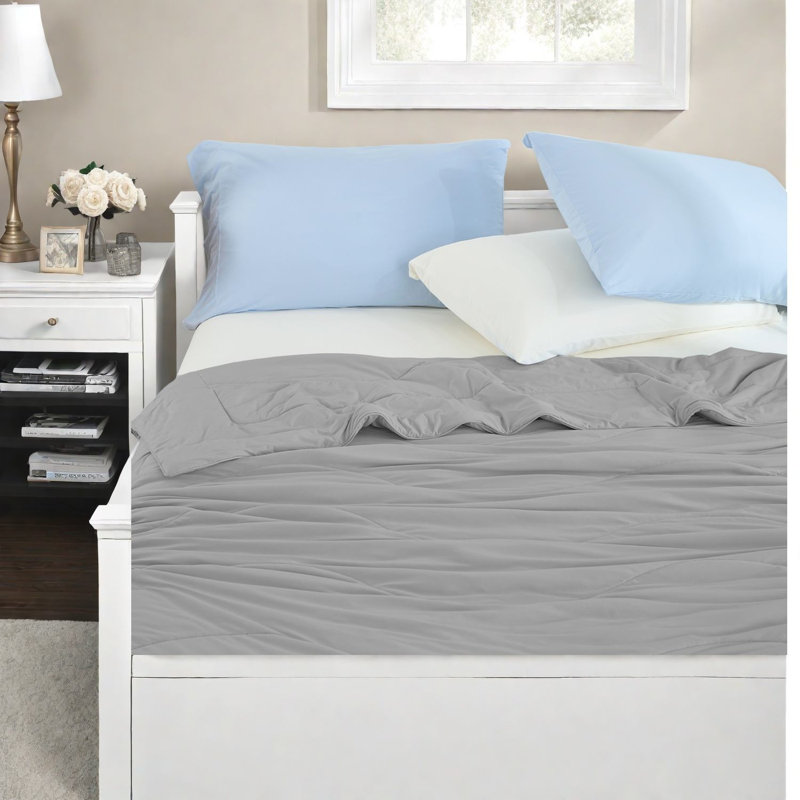 Ensemble d'édredon rafraîchissant, 90 x 90, nylon gris