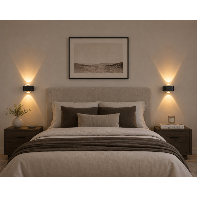 Matte Black Brass Up Down LED Wall Sconce