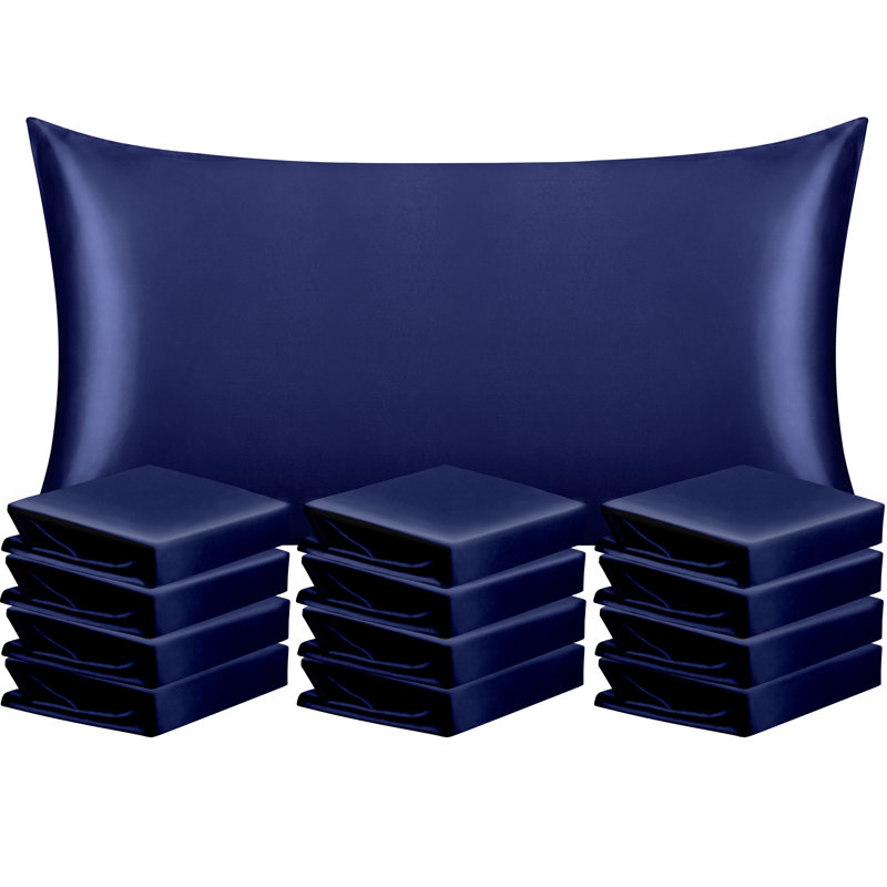 Pillowcases, Satin Luxurious Pillowcases with Envelope Closure - NTBAY, Standard, Navy Blue